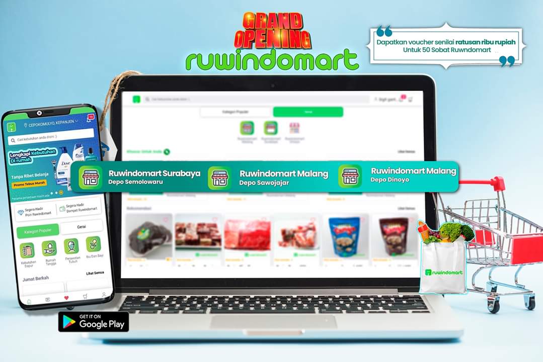 Belanja kebutuhan rumah tangga dengan mudah bersama Ruwindomart (Gambar via Twitter @ruwindomart)