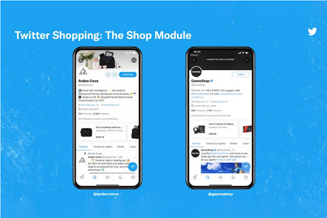 Fitur Shop Module di Twitter (Image: Twitter via theverge.com)