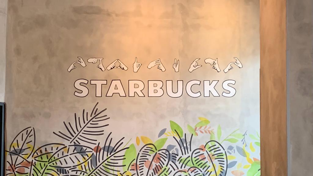 Starbucks dengan bahasa isyarat